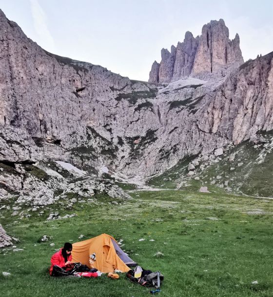 campeggio libero roda di vael dolomiti