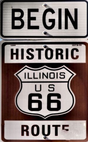 route 66 begin sign 